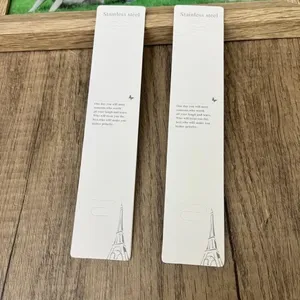 White long jewelry display cards for necklaces and bracelets, paper packaging holder.