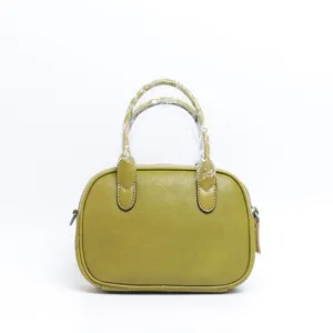 Vegetable tanned leather retro pillow bag, versatile women's shoulder messenger handbag.