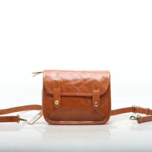 Women Retro Genuine Leather Messenger Bag Casual Solid Color Shoulder Crossbody Bag Vintage Cowhide Satchel Bag