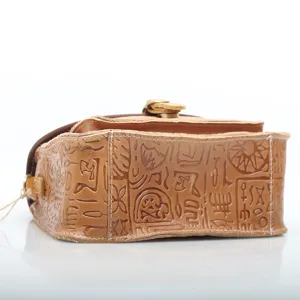 Genuine leather vintage embossed crossbody bag, stylish women's shoulder square handbag new.