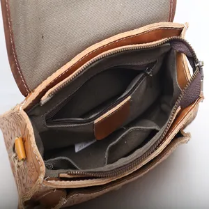 Vintage Genuine Leather Crossbody Bag For Women Casual Retro Shoulder Messenger Handbag
