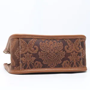Sac bandouliere retro pour femme en cuir veritable gaufre petit carre vintage style chic