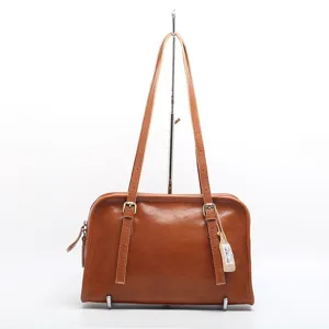Women Genuine Leather Underarm Shoulder Bag Vintage Cowhide Tote Handbag Large Capacity Casual Commuting Shoulder Bag