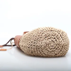 Handmade woven leather bucket bag casual retro shoulder crossbody bag for women chic design