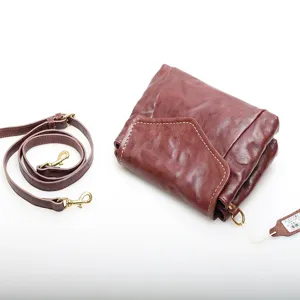 Stylish brown leather crossbody bag with adjustable strap, ideal for daily casual wear.