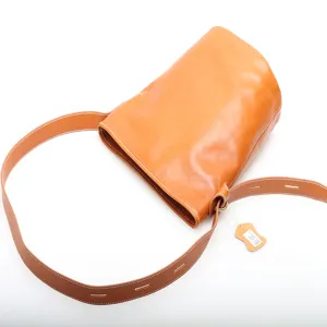 Genuine leather bucket bag for women, retro casual single shoulder crossbody handbag.