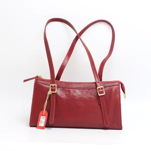 Genuine Leather Women Tote Bag Vintage Urban Minimalist Underarm Shoulder Bag Top Handle Commuting Bag