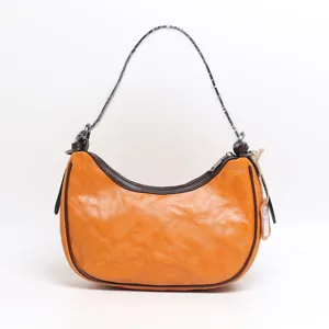 Borsa a spalla hobo in vera pelle, elegante borsa a mezzaluna da donna per tutti i giorni.