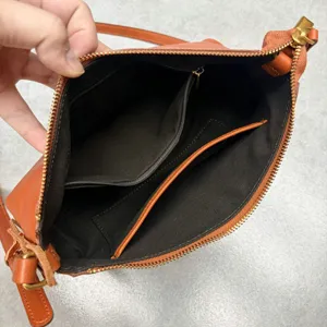 Echtleder Damen Umhaengetasche Freizeittasche braune weiche Schultertasche Mode