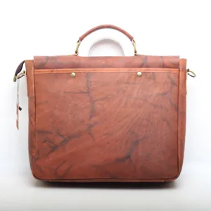 Men genuine leather business briefcase vintage laptop messenger bag for daily office commute.