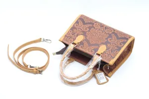 Sac à main vintage en cuir de vachette véritable pour femme cabas bandoulière détail