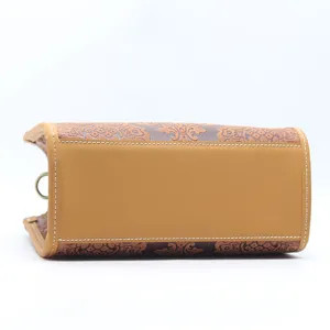 Sac a main pour femme en cuir veritable embosse vintage bandouliere fourre-tout quotidien