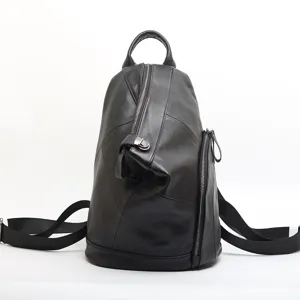 Sac à Dos en Cuir Véritable pour Femmes Poches Multiples Décontracté Antivol Daypack Élégant Cuir de Vachette Voyage Bookbag