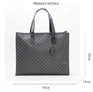 Sac cabas d'affaires noir pour homme grand format sac a main de loisirs cartable elegante