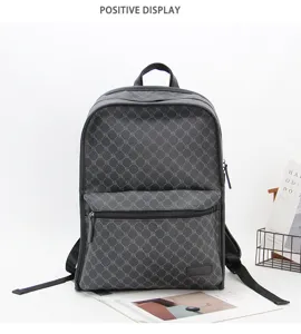 Men stylish laptop backpack large capacity commuter travel casual checkered school bookbag