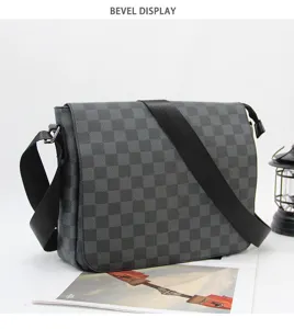 Heren mode lederen schoudertas, casual outdoor crossbody tas voor dagelijks gebruik en reis.
