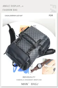 Men luxury canvas leather backpack vintage travel casual laptop bag stylish daypack