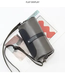 Men's stylish cylindrical shoulder bag casual crossbody bag streetwear cylinder detail view