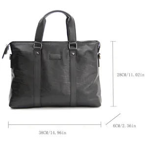 Men Business Briefcase Waterproof PU Leather Computer Bag Casual Handbag Office Work