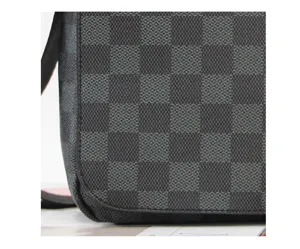 Heren schoudertas met ruitjes stijlvol PU leer klep crossbody tas voor dagelijks gebruik
