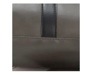 Close-up detail of men's casual shoulder bag, showing premium leather texture and stitching.