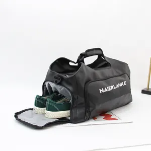 Large capacity travel duffel bag with separate shoe compartment, perfect for gym and business.