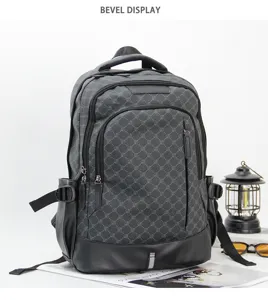 Herren Karree Rucksack Freizeit Reise Business Laptop Tasche stylisch dunkelgrau neu