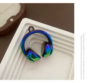 Colorful headphone acrylic pendant DIY charm for mobile phone chain and bag hanging accessories.