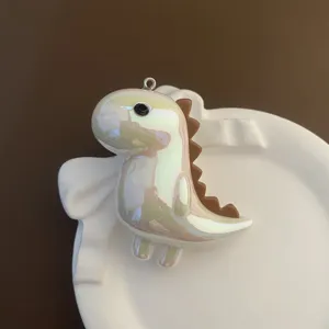 Porte-clés dinosaure iridescent pendentif de sac mignon en acrylique pour clés de voiture
