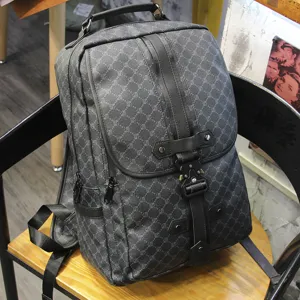 Men casual retro backpack large capacity business laptop bag vintage school bookbag main view