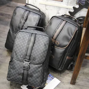 Men vintage casual backpack large capacity USB charging laptop school bag stylish daypack
