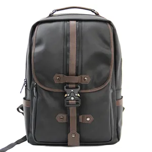 Men Casual Backpack Vintage Large Capacity Laptop Bag Fashion School Bookbag Black