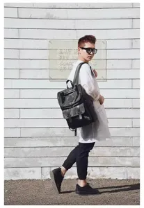 Waterproof oxford cloth fabric backpack for men, stylish casual laptop travel bag.