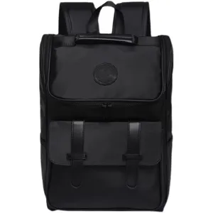 Black waterproof backpack men large capacity business casual school bag travel daypack