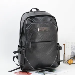 Classic black business casual backpack, large capacity waterproof travel computer bag for men.