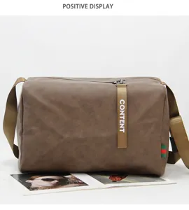 Upgraded thick soft leather shoulder bag with waterproof zipper and stylish design for daily use.