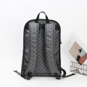 Men stylish dark grey business casual laptop travel large school backpack for daily.
