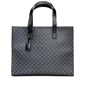 Sac cabas d'affaires à carreaux classique pour homme poignées élégantes porte-documents.