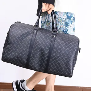 Men's large capacity travel duffel bag stylish vintage pattern casual handbag for weekend trip