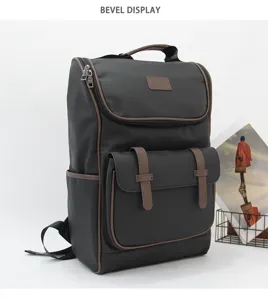 Herren Freizeit Leder Canvas Rucksack Grosse Kapazitact Vintage Schultertasche Alltag