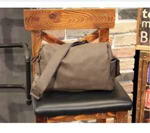 Men casual shoulder bag stylish crossbody bag urban daily commuter messenger bag gray brown