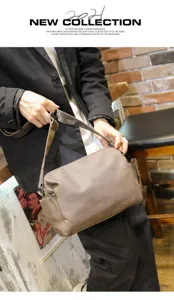 Stylish men's shoulder messenger bag casual streetwear crossbody bag with adjustable strap.