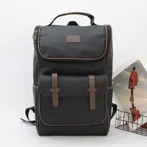 Herren Casual PU Leder Rucksack Große Kapazität Mode Reise Schule Computer Tasche Atmungsaktiv Farbblock Design