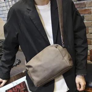 Stylish mens single shoulder crossbody bag casual streetwear messenger bag for daily use.
