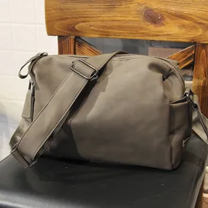 Mens Casual PU Leather Shoulder Bag Street Fashion Crossbody Bag Waterproof Daily Commute Messenger Bag For Men