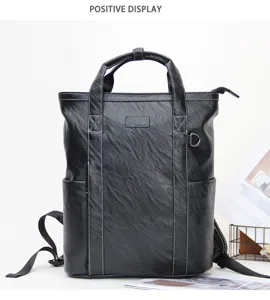 Sac à dos multifonctionnel noir pour homme sac fourre-tout vertical d'affaires bureau.