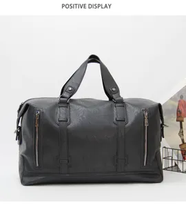 Men's Large Capacity Leather Travel Duffel Bag Gym Sports Shoulder Luggage Bag New
