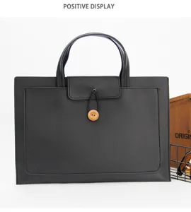 Slim 13 inch laptop bag PU leather business briefcase sleeve multi-pocket iPad handbag detail