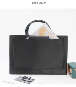 Slim 13-inch laptop bag business briefcase sleeve with front pocket and sturdy handle.