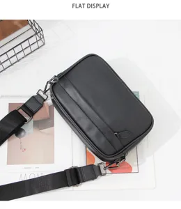 Bolso cruzado de cuero casual para hombre bolso de hombro horizontal pequeño detalle